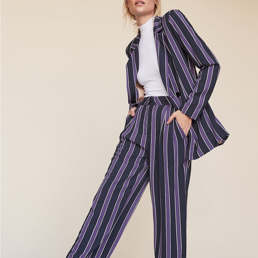 LPA Blazer and pants set Purple stripes